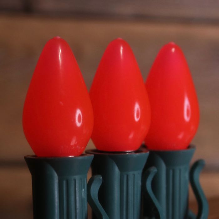 Pink C7 LED Opaque Christmas Light Bulbs