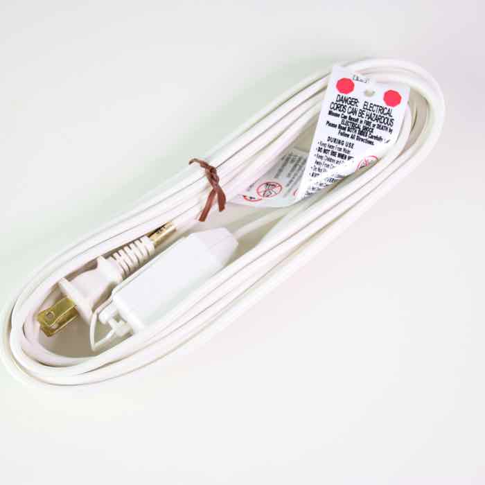 6foot Extension Cord White Wire