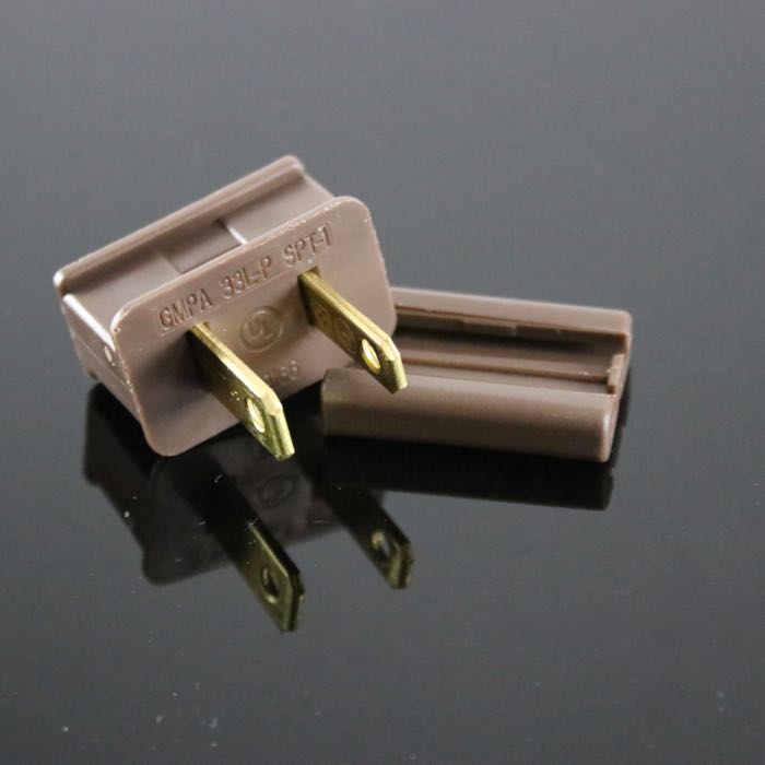 Brown Gilbert Plug for SPT1 Christmas Light Cord