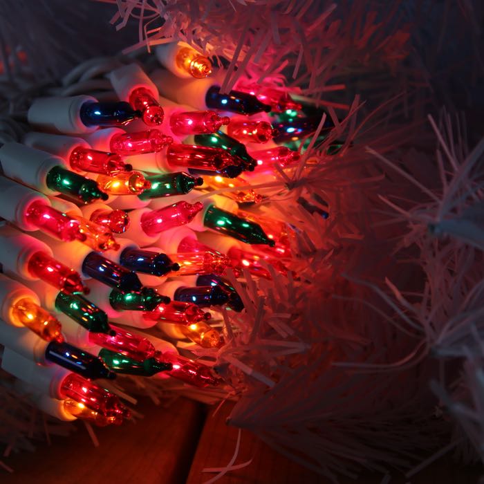 50 Multi Color Christmas Lights 2.5 inch White Wire