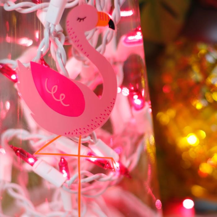 50 Pink Christmas Lights 2.5 inch White Wire