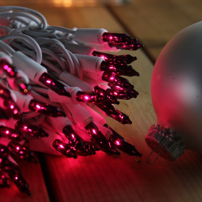 Purple Christmas tree lights 100 bulbs spaced 2.5 inches apart