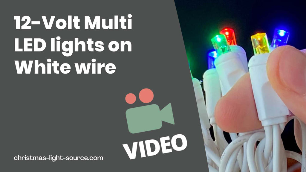12 Volt Multicolor String Lights on White Wire