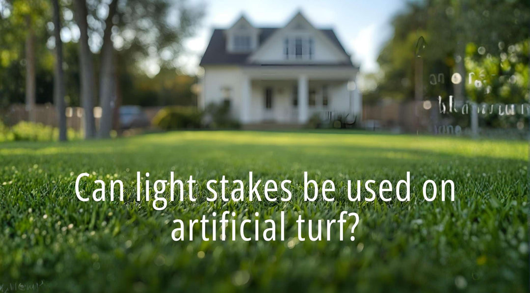 Can light stakes be used on artificial turf?