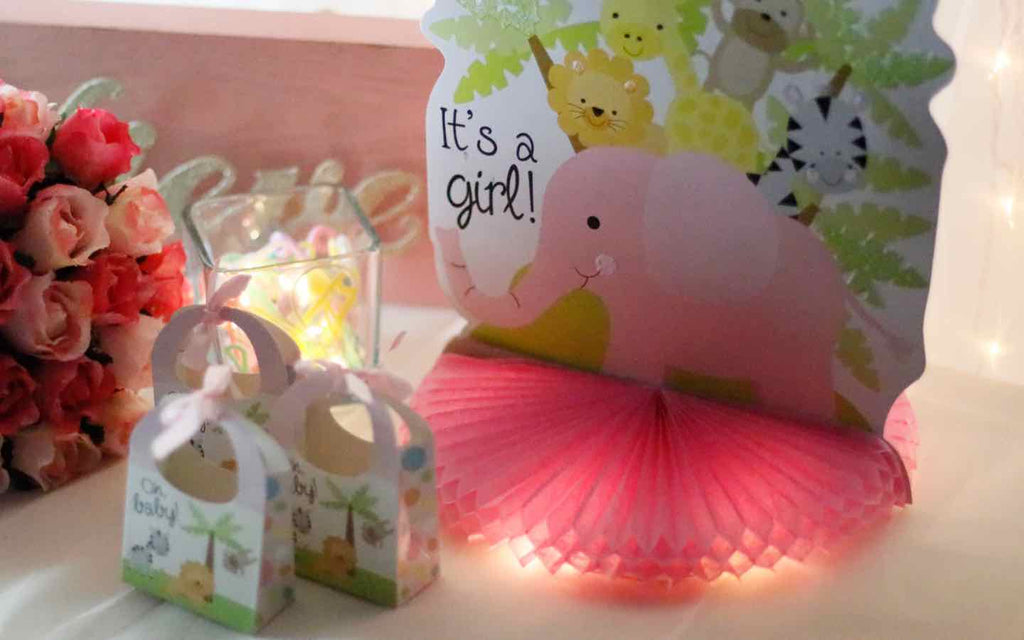 Brighten Up a Baby Centerpiece with Battery Lights