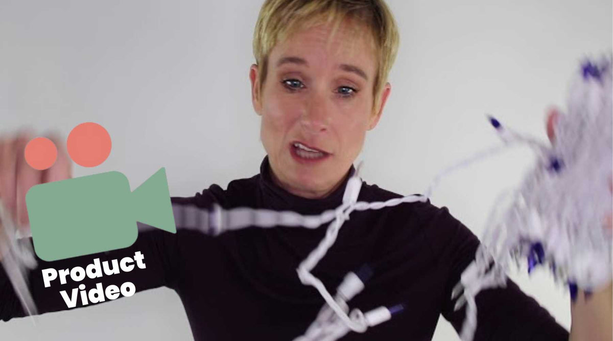 Video: Blue and White Glass Icicle Lights