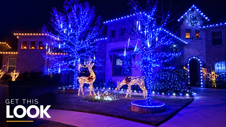 Get this Look: Blue and White C9 LED Bulbs and Cords, A Vision in Blue
