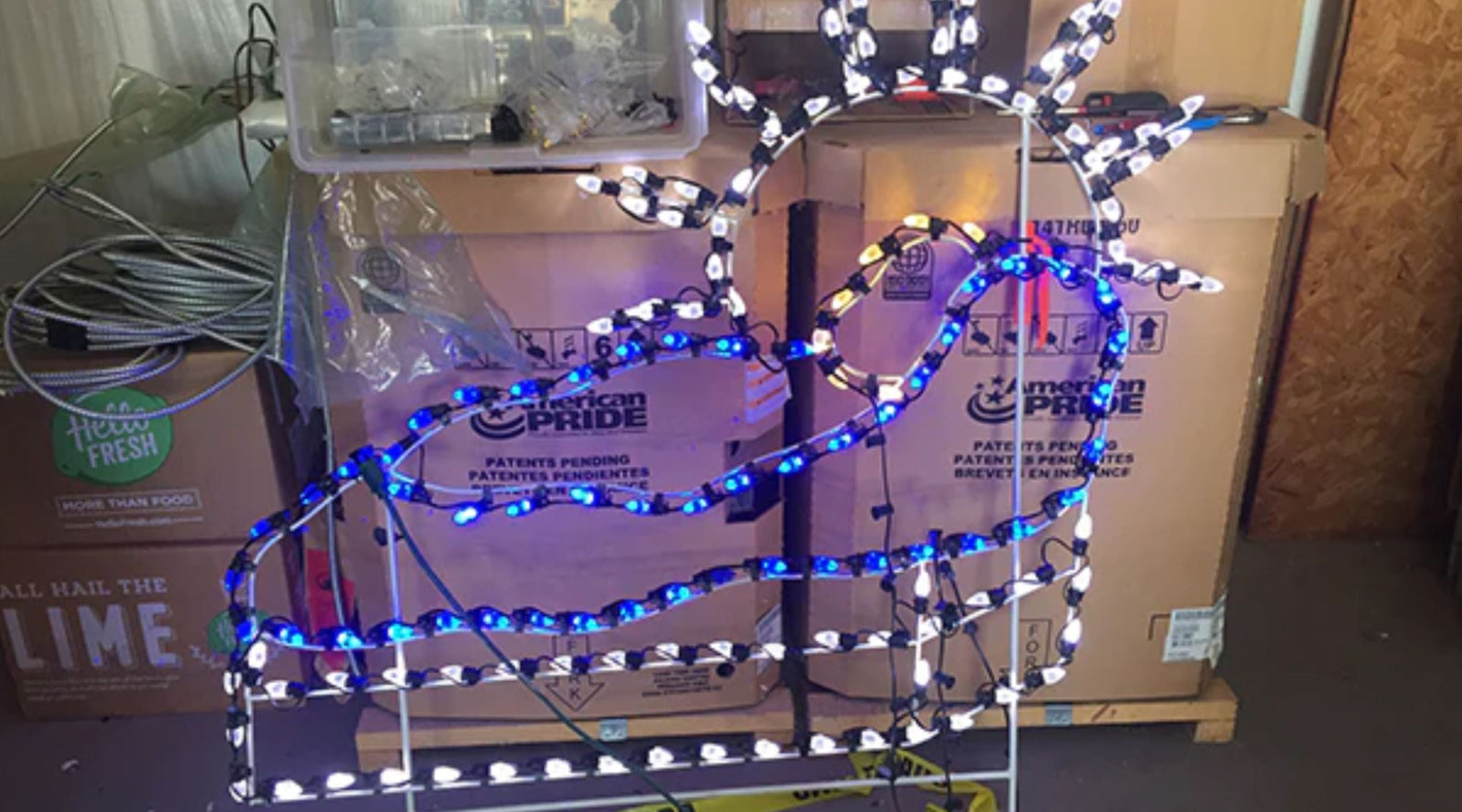 Nativity 3D art lit iwth C7 led bulbs