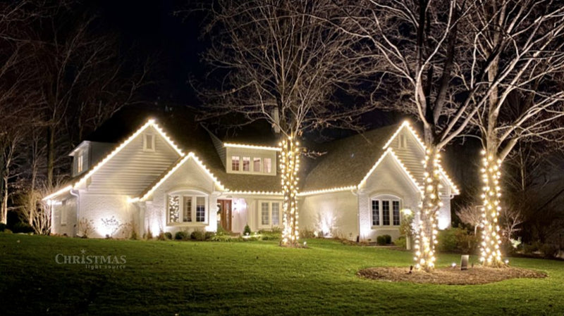 Get This Look: 1500 C9 Warm White LED Bulbs and Cords - Stunning Christmas Display