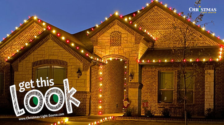 Get This Look: Red and White C9 LED Bulbs with Multi Application Clips and Speed Stakes