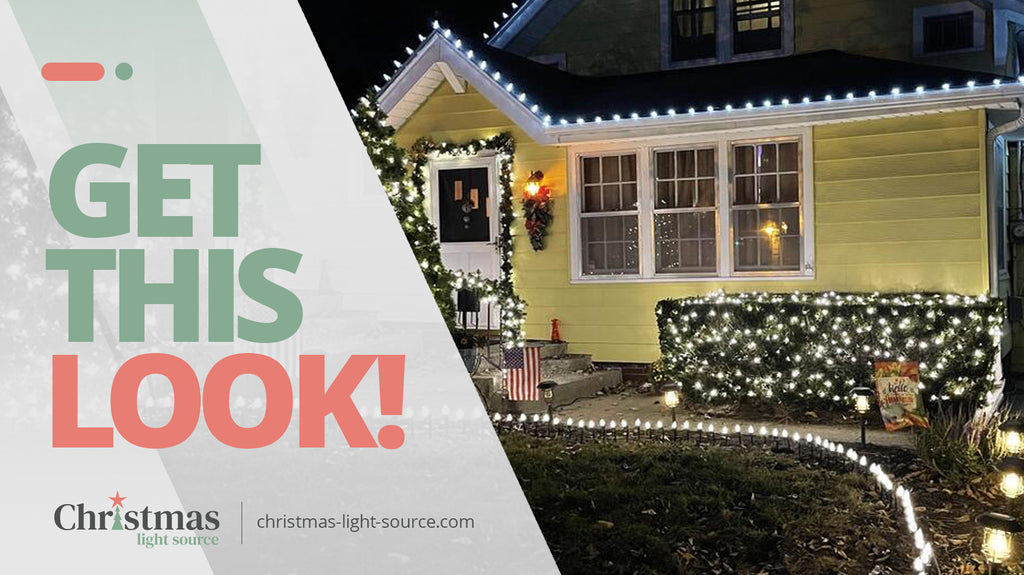 House with Pure White LED Christmas Lights