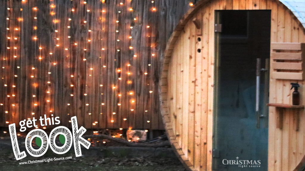 Backyard Sauna with Lights