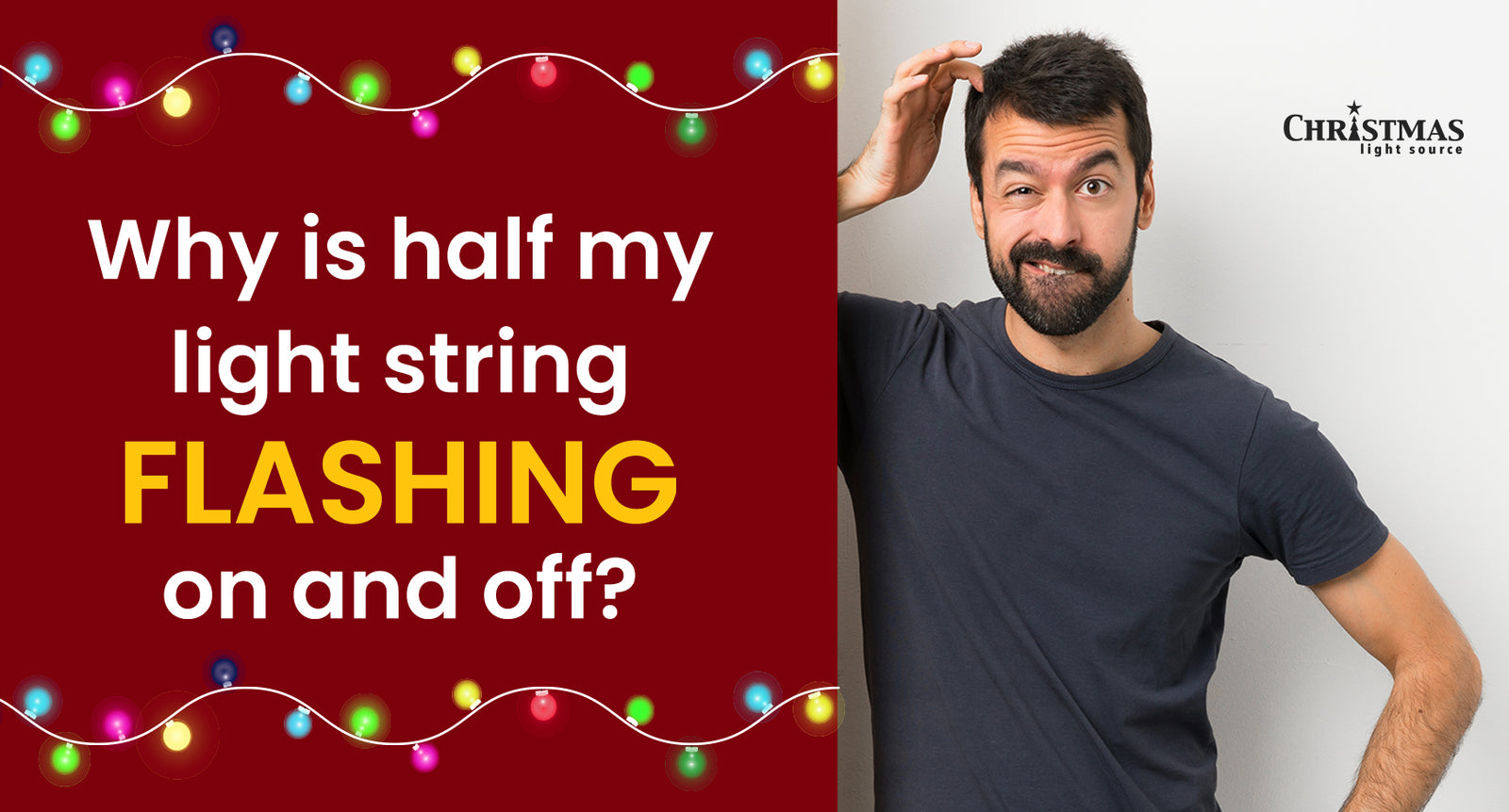 Why is half my light string flashing on and off?