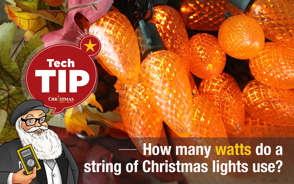 How many watts do a string of Christmas lights use?