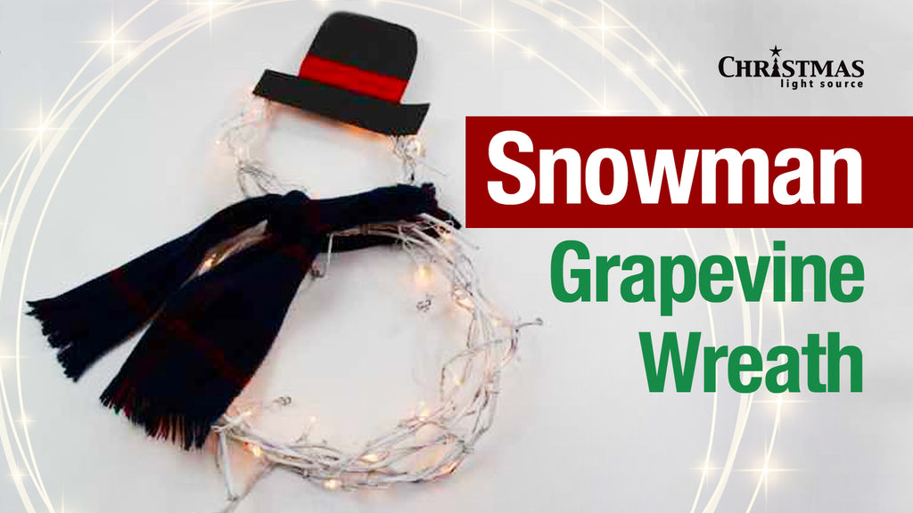 Snowman Grapevine Wreath - Light your entryway