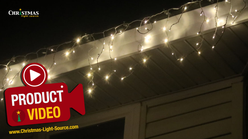 Warm white LED twinkle icicle lights