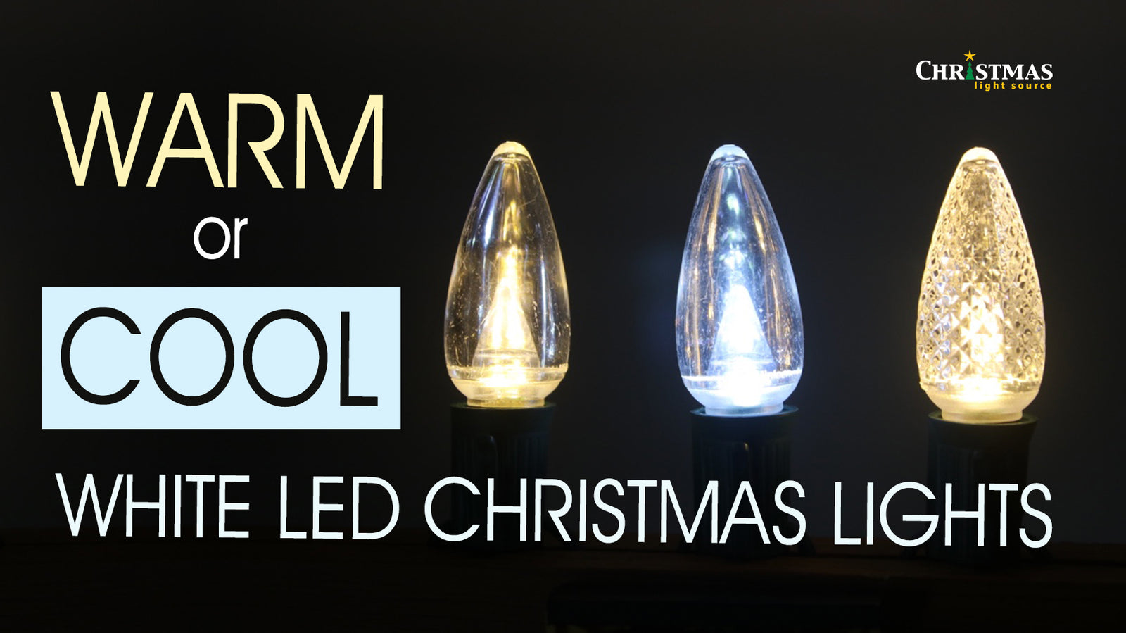 Warm or Cool White LED Christmas Lights