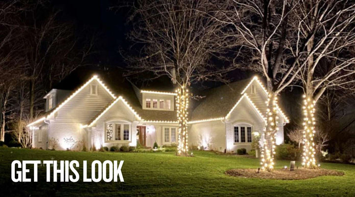 Get This Look: 1500 C9 Warm White LED Bulbs and Cords - Stunning Christmas Display