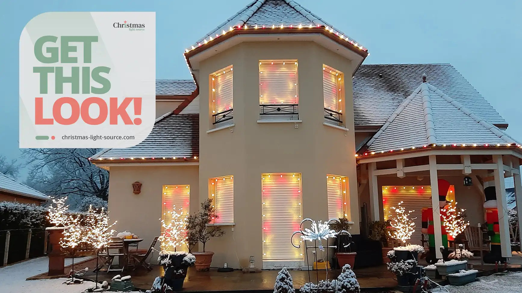 Get This Look A Symphony in Red, White, and Orange Christmas Light