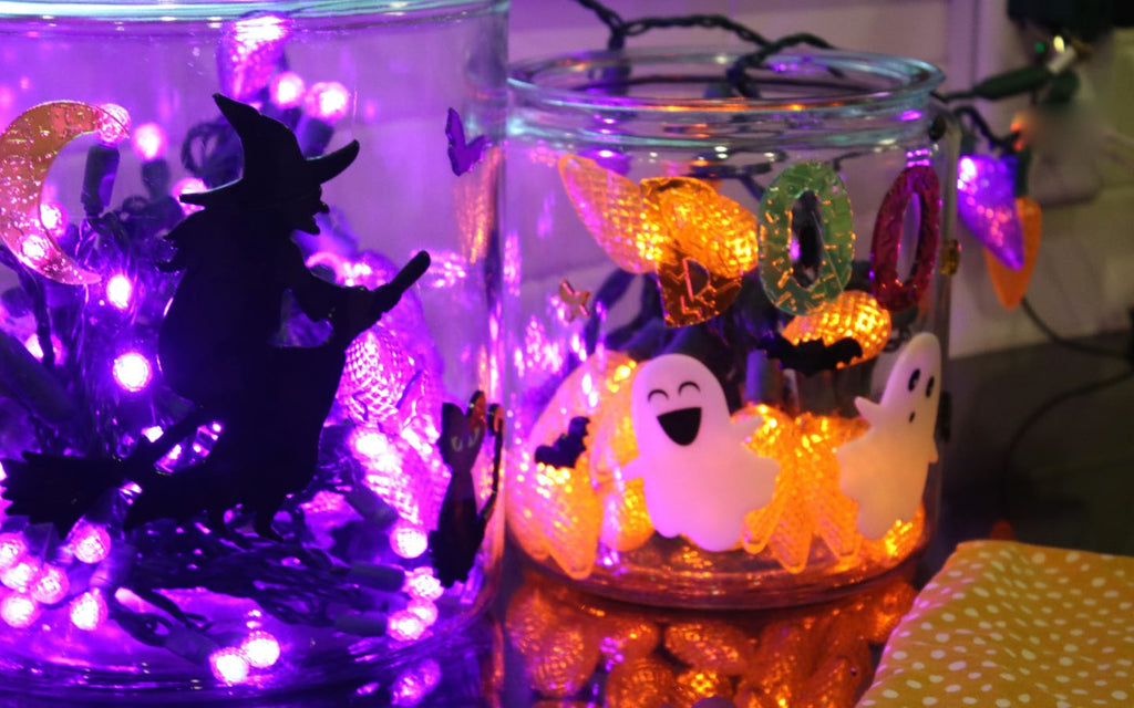 DIY: Halloween Glass Blocks and Canisters