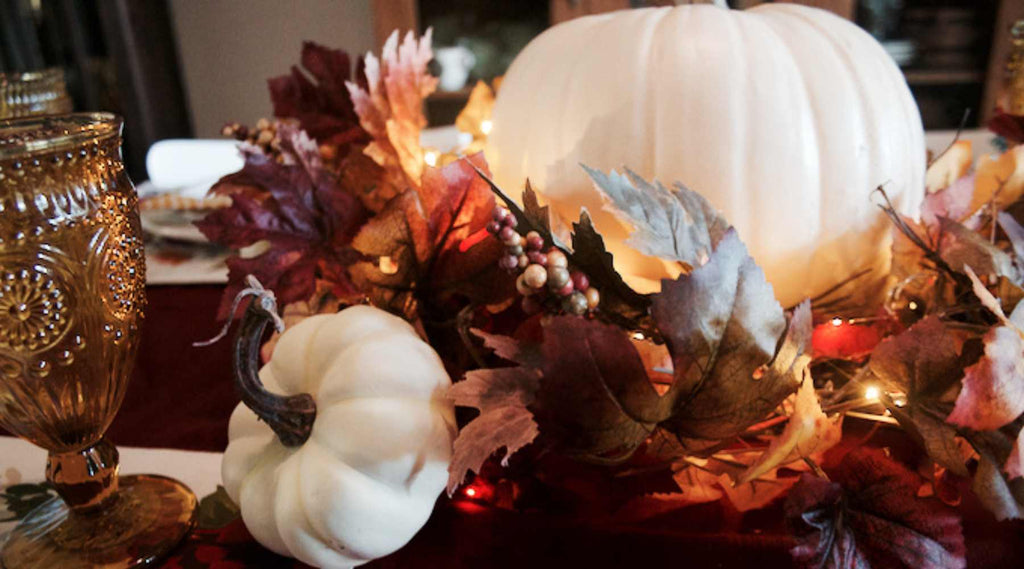 Decorate for Thanksgiving with battery lights