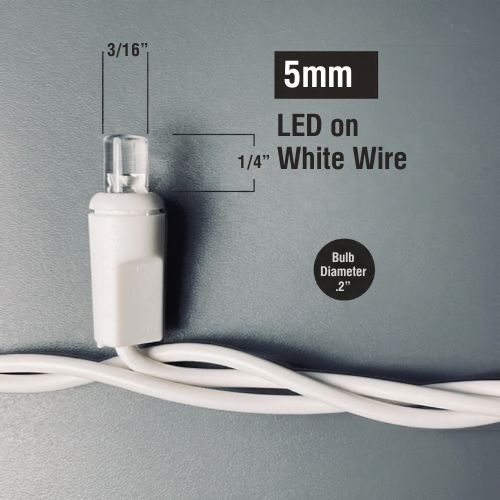 LED Christmas Lights on White Wire