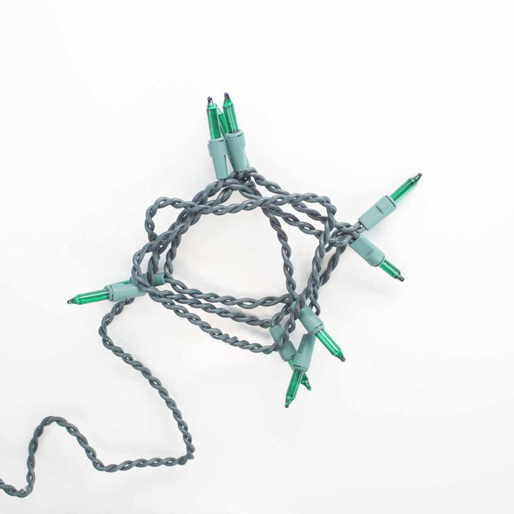 10-bulb Green Glass Craft Lights, Green Wire
