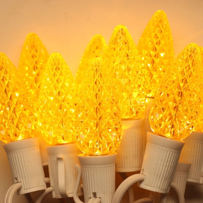 Illuminance™ C9 Yellow Twinkle LED Bulbs E17 Bases (SMD) (25 Pack)