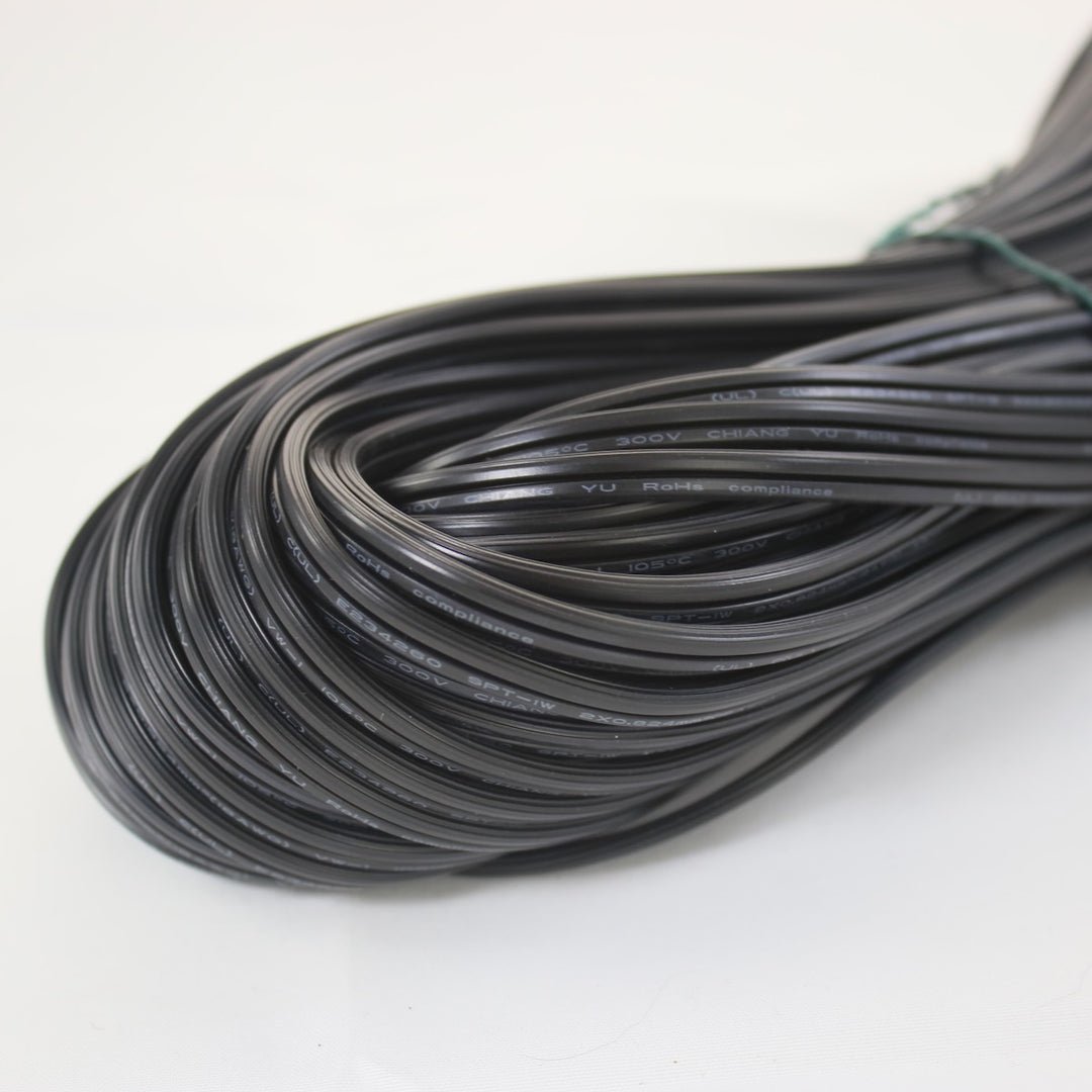 100' Cord 18 AWG SPT-1 Wire, Black