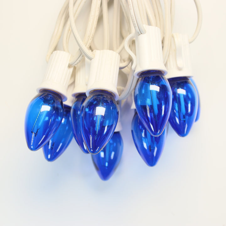 C7 Blue Smooth Filament LED (SMD) Bulbs E12 Bases (25 Pack)