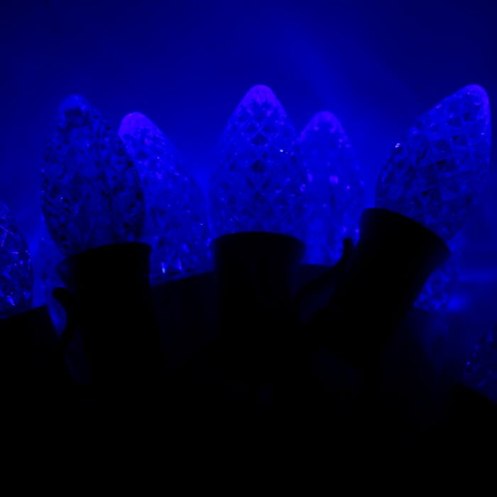 Illuminance™ C7 Blue Twinkle LED Bulbs E12 Bases (SMD) (25 Pack)