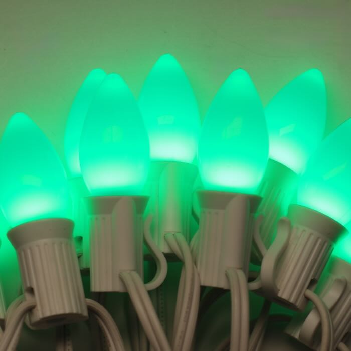 Illuminance™ C7 Green Opaque LED Bulbs E12 Bases (SMD) (25 Pack)