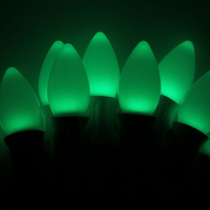 Illuminance™ C7 Green Opaque LED Bulbs E12 Bases (SMD) (25 Pack)