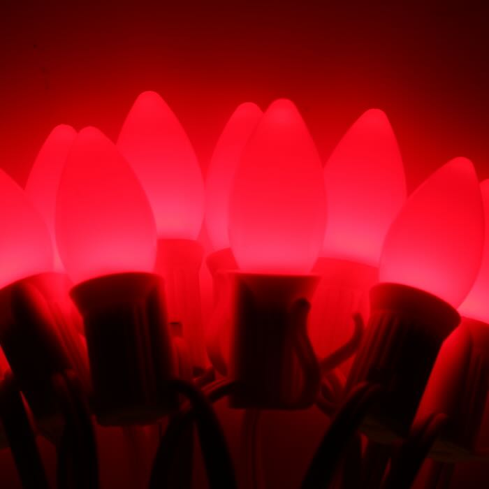 Illuminance™ C7 Red Opaque LED Bulbs E12 Bases (SMD) (25 Pack)