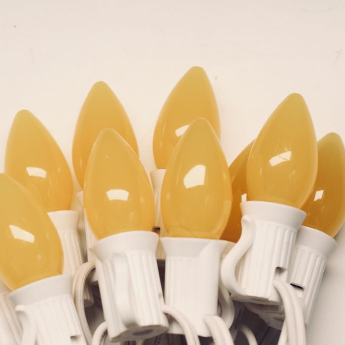 Illuminance™ C7 Yellow Opaque LED Bulbs E12 Bases (SMD) (25 Pack)