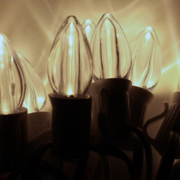 C7 Warm White Smooth LED Bulbs E12 Bases (25 Pack) | TwinkleBrite™