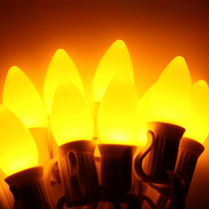 Illuminance™ C7 Yellow Opaque LED Bulbs E12 Bases (SMD) (25 Pack)