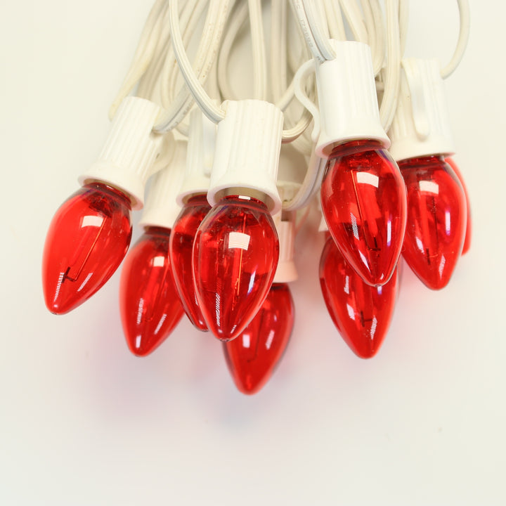 C7 Red Smooth Filament LED Bulbs E12 Bases