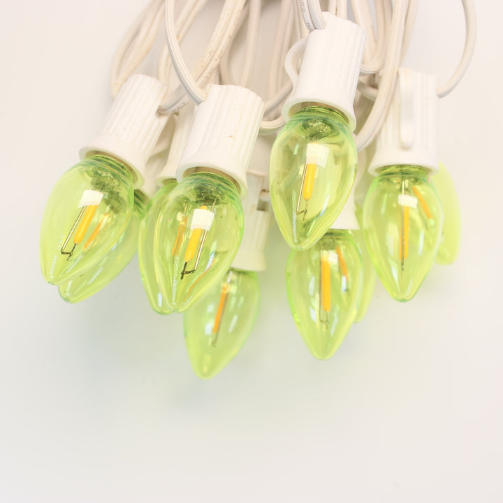C7 Yellow Smooth Filament LED Bulbs E12 Bases