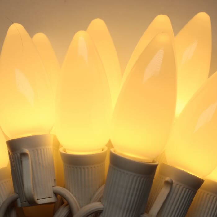 TwinkleBrite™ C9 Warm White Opaque LED Bulbs E17 Bases (25 Pack)
