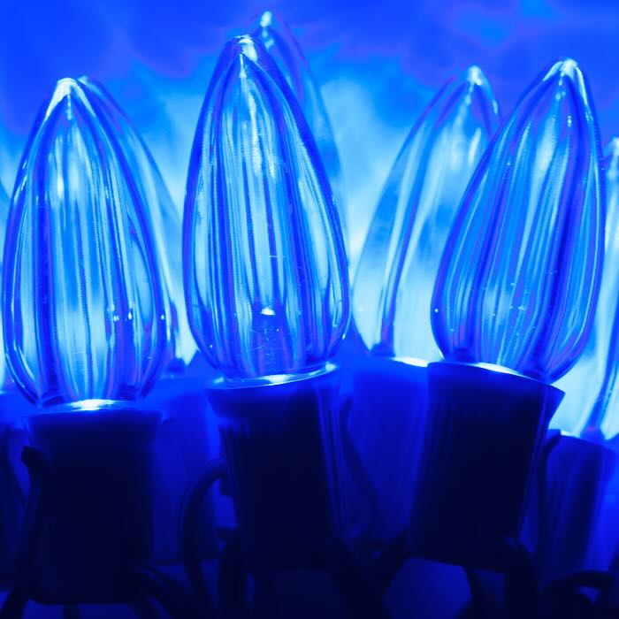 C9 Blue Smooth LED Bulbs E17 Bases (SMD) (25 Pack)