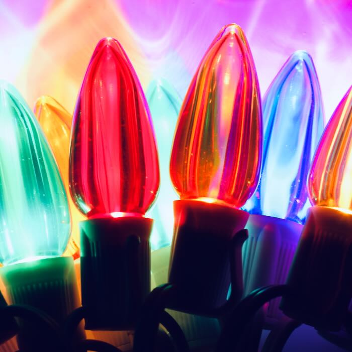 C9 Multicolor Smooth LED Bulbs E17 Bases (SMD) (25 Pack)
