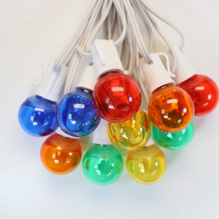 G40 Multicolor Smooth LED Bulbs E12 Bases (25 Pack)