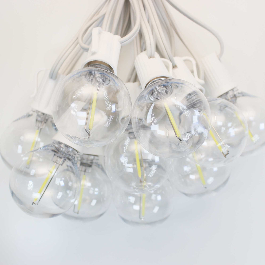G50 Pure (Cool) White Smooth LED Filament Bulbs E17 Bases