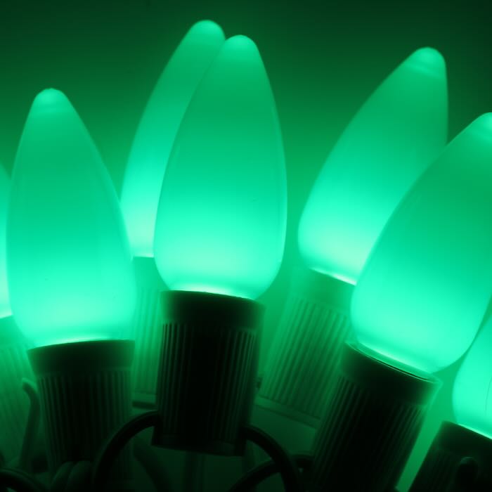 Illuminance™ C9 Geen Opaque LED Bulbs E17 Bases (SMD) (25 Pack)
