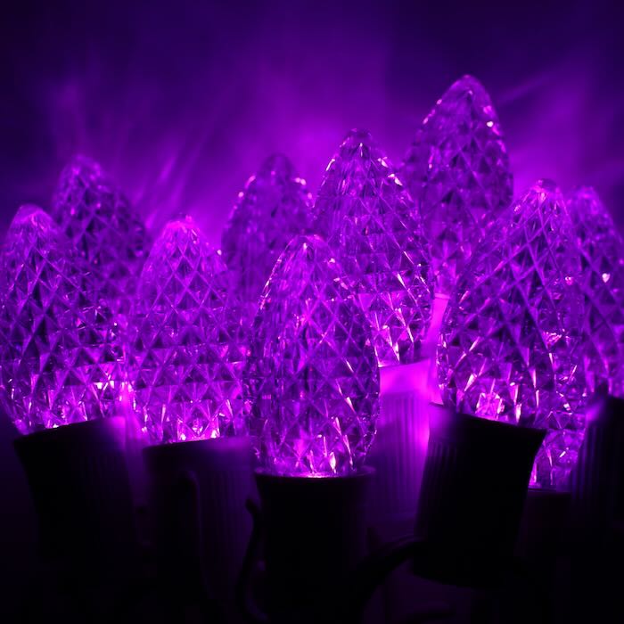 Purple Colour Led C8 Purple LED Bulbs E17 Bases (SMD) (25 Pack) – Christmas Light Source
