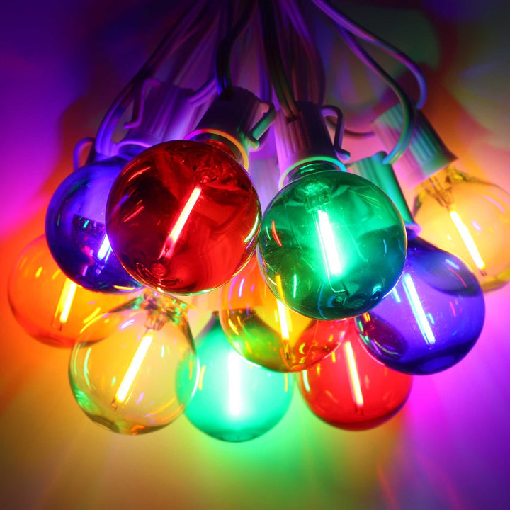 G50 Multicolor Smooth LED Filament Bulbs E17 Bases