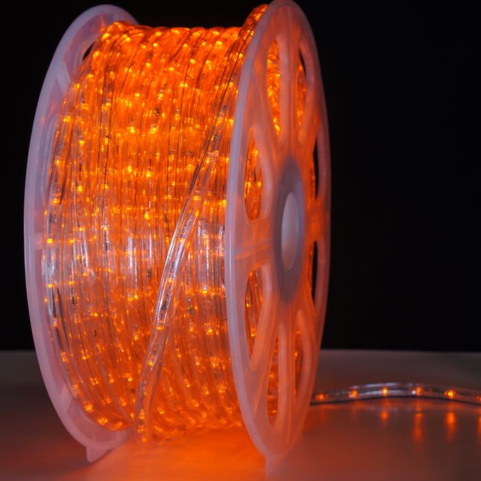 1/2" Chasing Orange LED Rope Light, 150' Spool