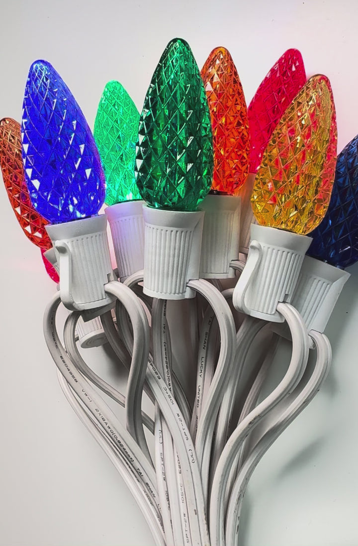 Illuminance™ C9 Yellow Twinkle LED Bulbs E17 Bases (SMD) (25 Pack)