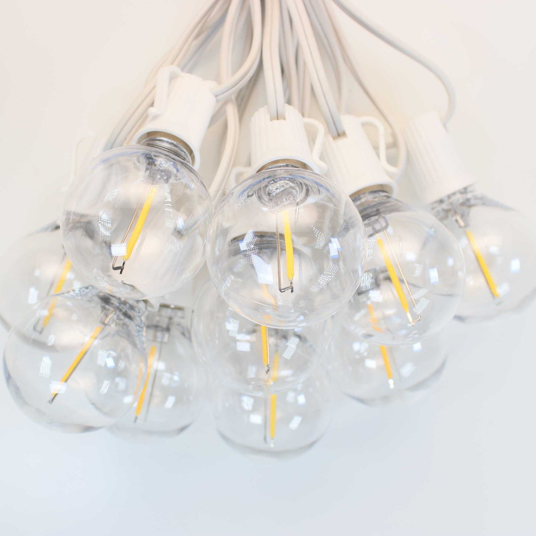 G50 Warm White Smooth LED Filament Bulbs E17 Bases (25 Pack)